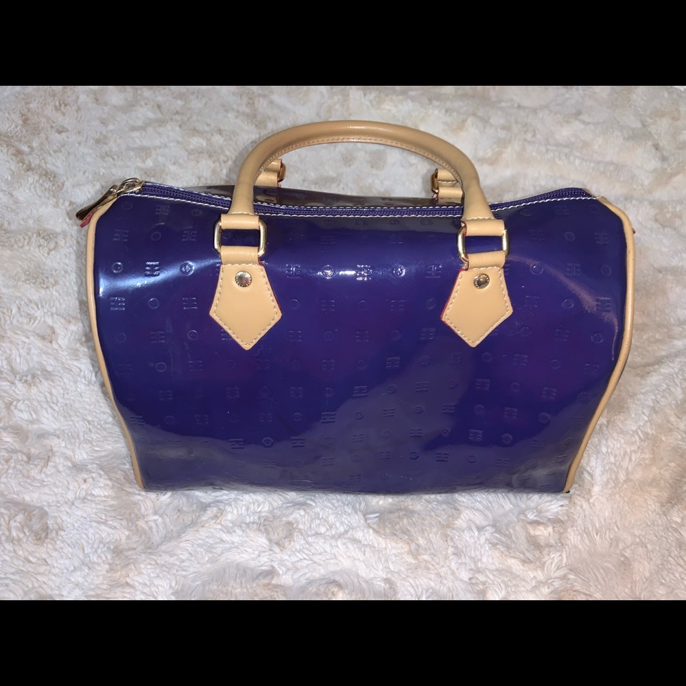 Arcadia Patent Leather Bag in Indigo